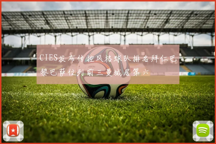 CIES发布传控风格球队排名拜仁巴黎巴萨位列前三曼城居第六